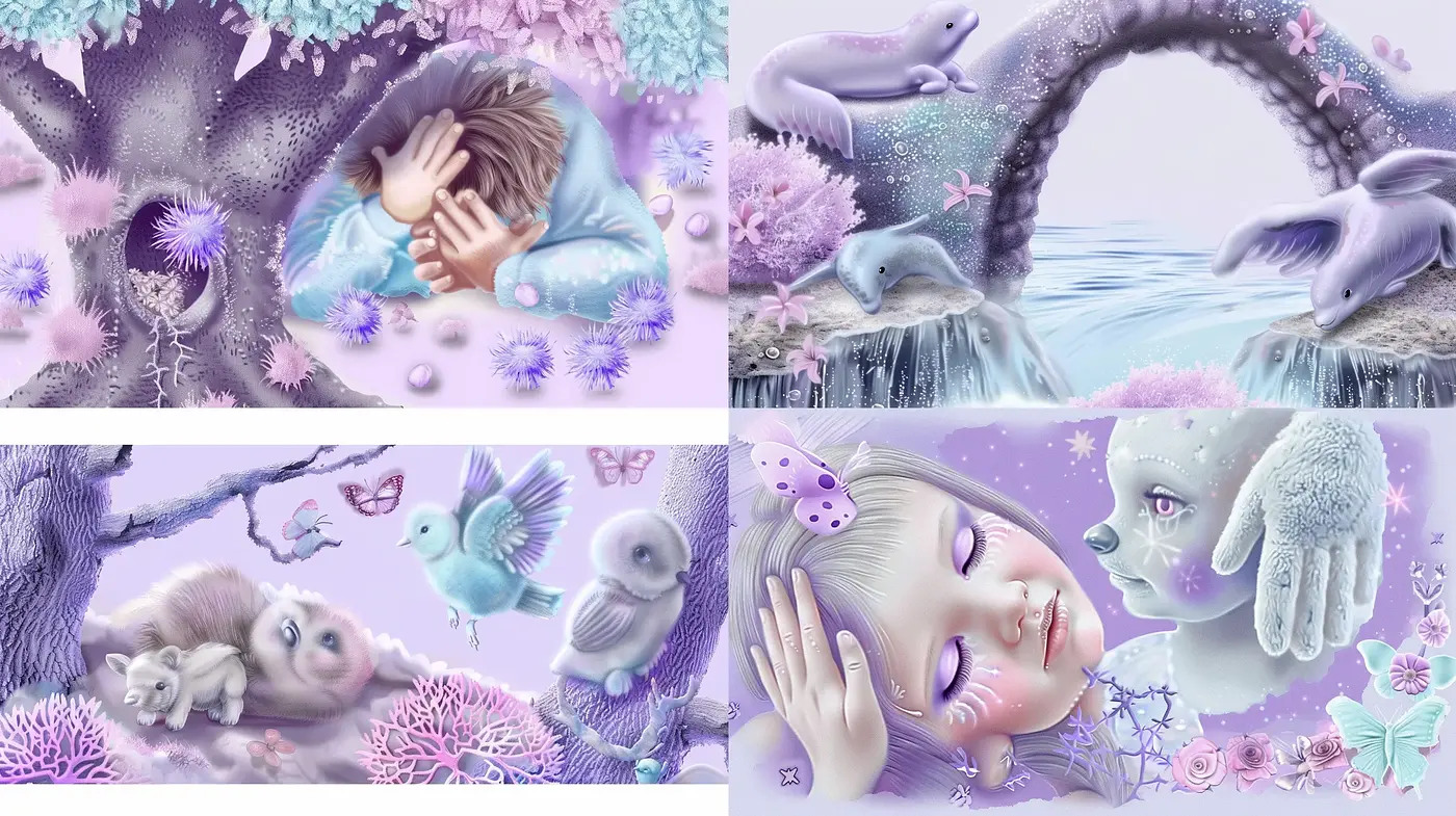 Whimsical Dreamscape in Pastel - Midjourney sref style