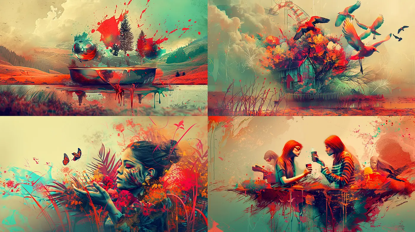 Surreal Dreamscapes in Saturated Hues: A Fusion of Reality and Imagination - Midjourney sref style