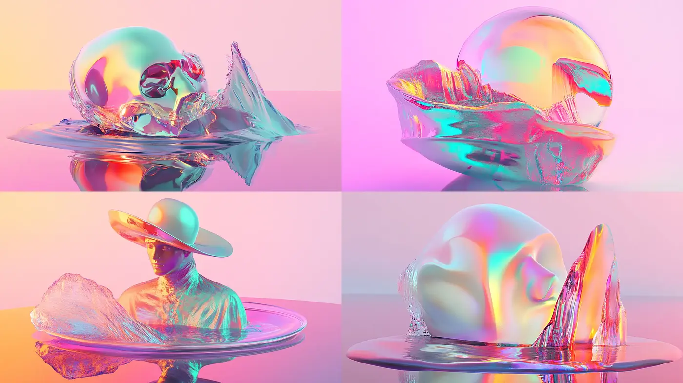 Chromatic Abstraction in Digital Surrealism - Midjourney sref style