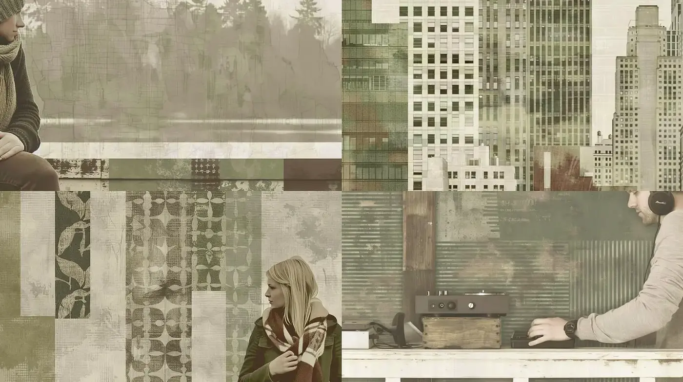 Eclectic Vintage Aesthetic with Urban and Natural Elements - Midjourney sref style