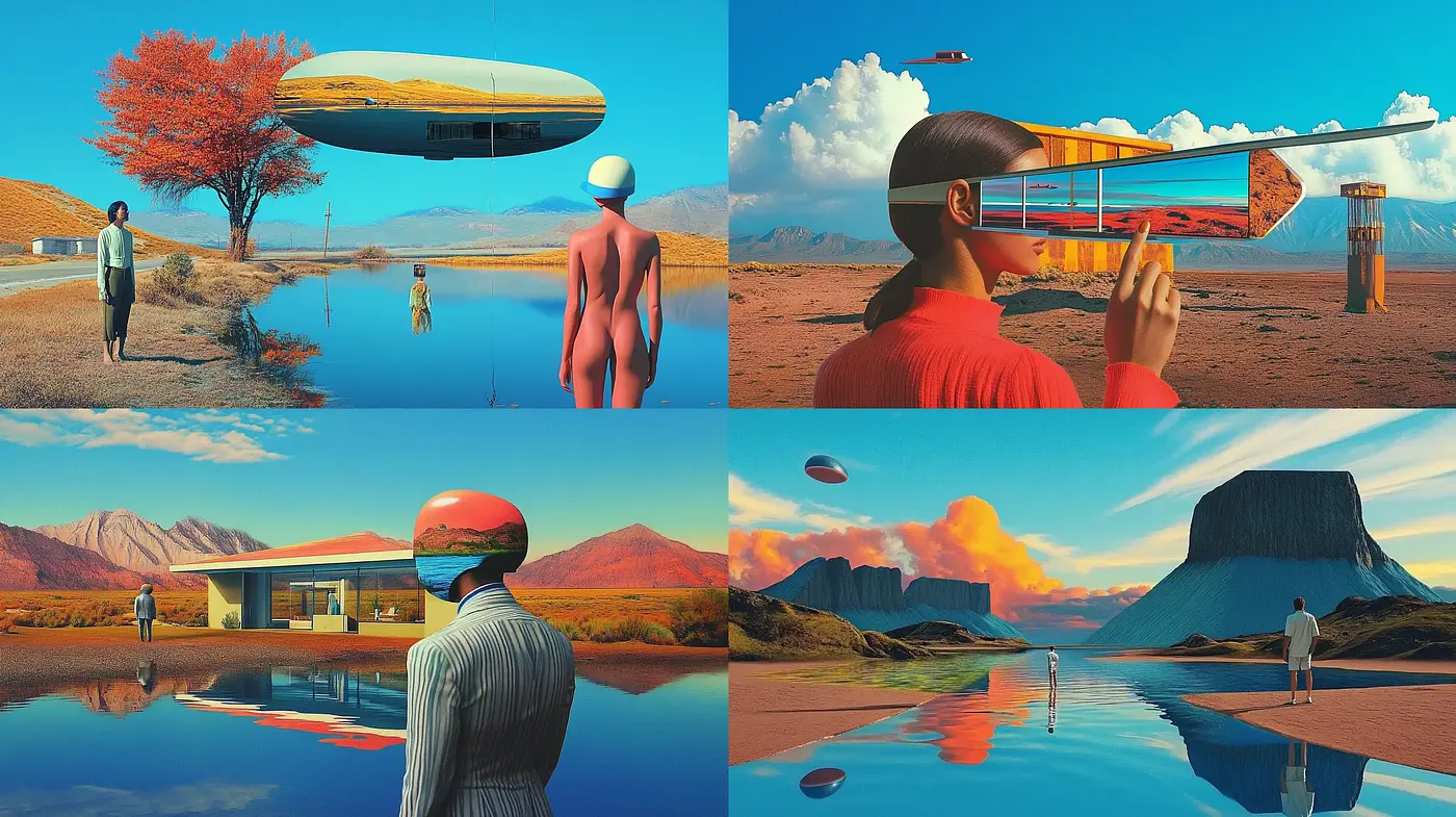 Surrealistic Serenity: Cinematic Vistas with a Vintage Twist - Midjourney sref style