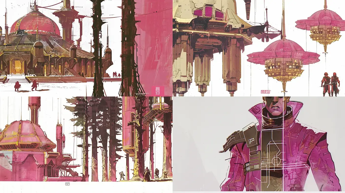 Futuristic Architecture with a Surreal and Eclectic Vibe - Midjourney sref style