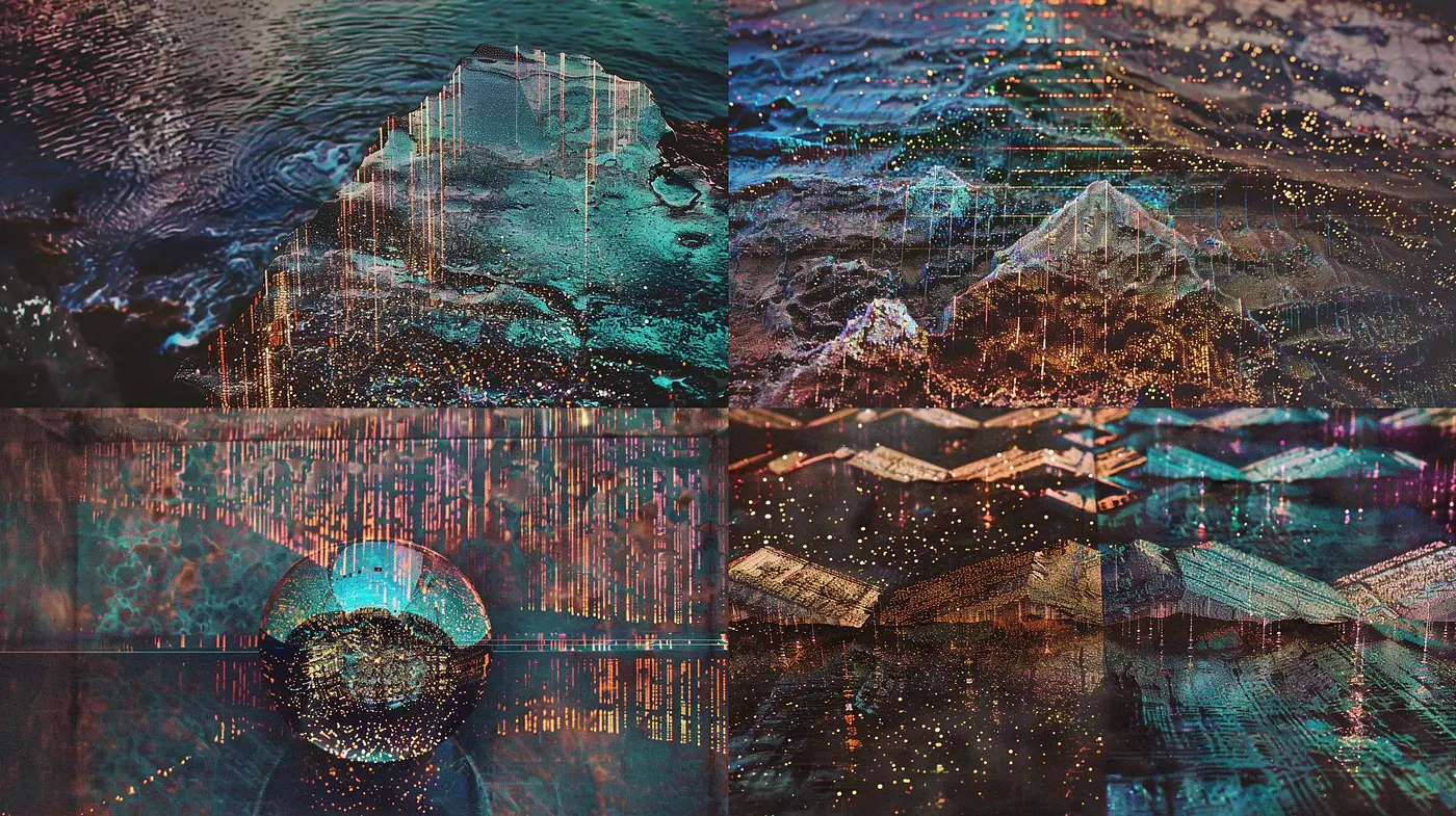 Digital Whispers of Cybernetic Dreamscapes - Midjourney sref style