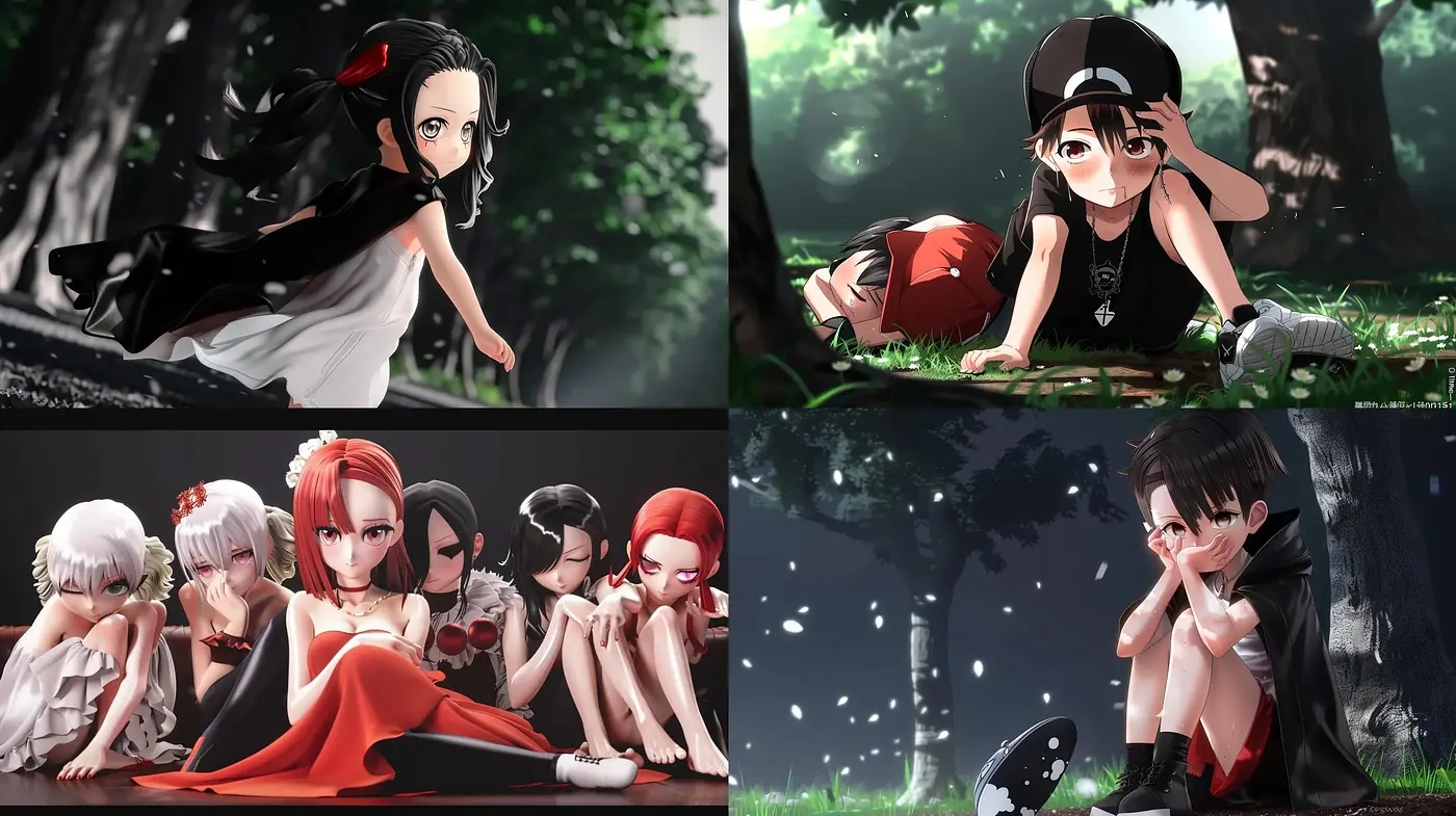 Ethereal Anime Essence Amidst a Lush Forest Dreamscape - Midjourney sref style