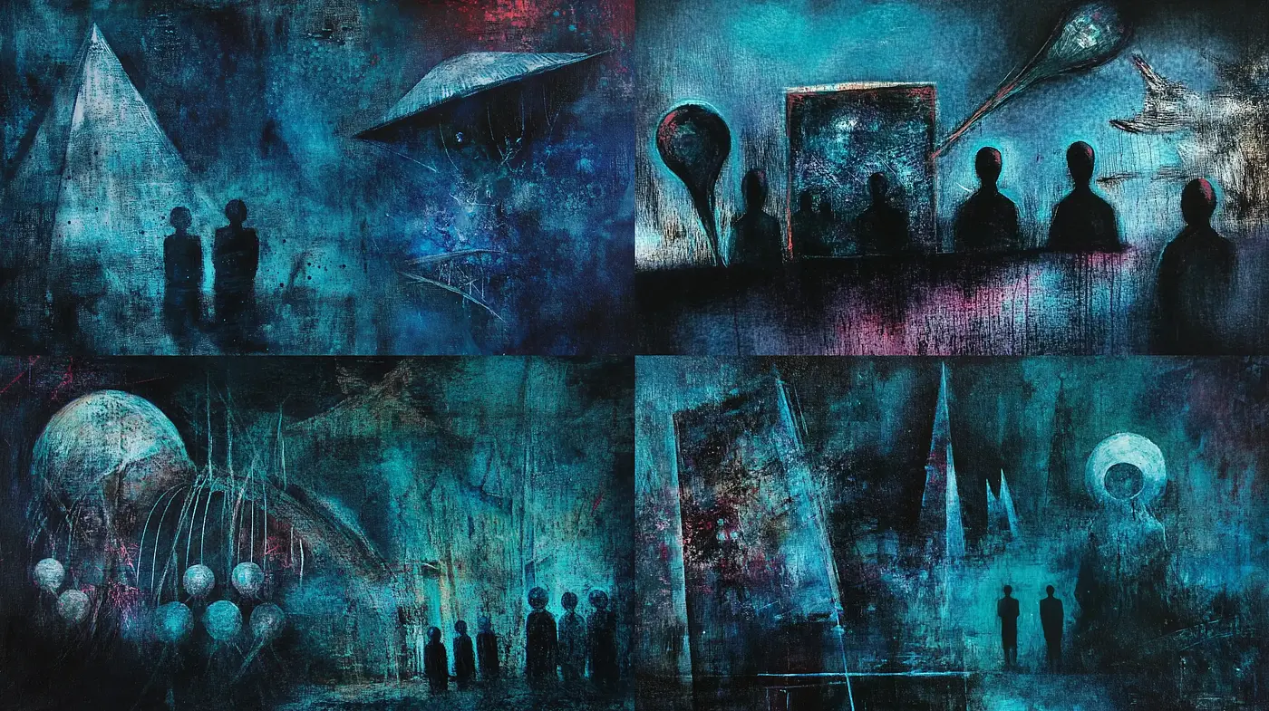 Abstract Expressionist Dreamscape with Surrealist Overtones - Midjourney sref style
