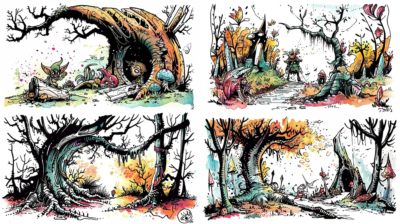 Enchanted Whimsical Forests: A Consistent Vision of Stylized Nature - Midjourney sref style