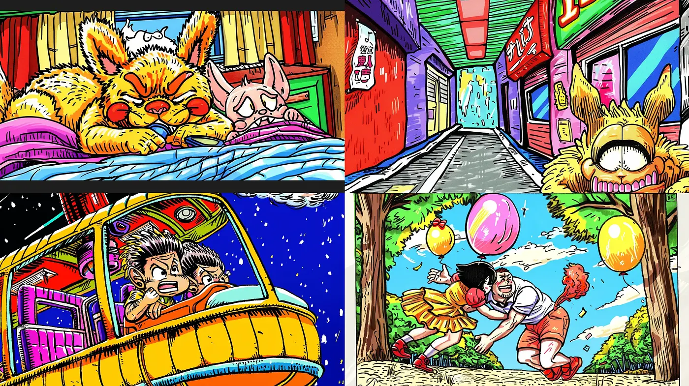 Vibrant Anime-Inspired Fantasia with Bold Line Art - Midjourney sref style