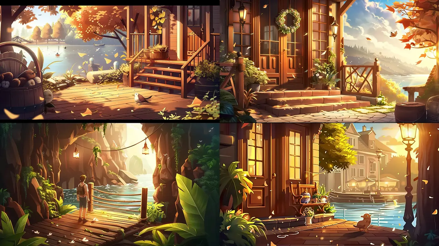 Warm and Inviting Digital Nature Scapes with Vibrant Lighting - Midjourney sref style