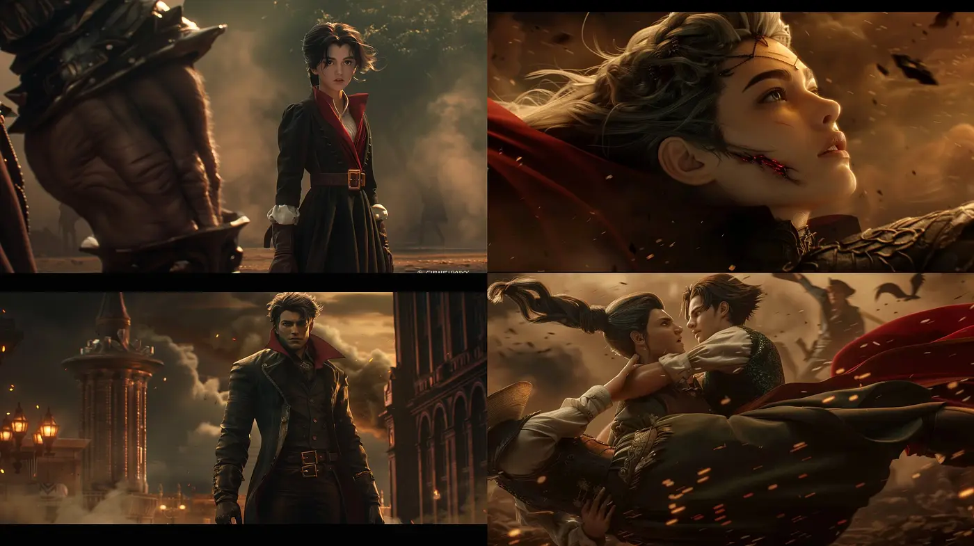 Epic Cinematic Tableau with a Dusky Romantic Palette - Midjourney sref style