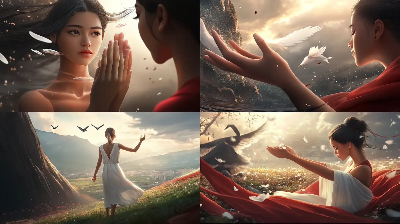 Serene Elegance in Ethereal Light: A Homage to Digital Romanticism - Midjourney sref style