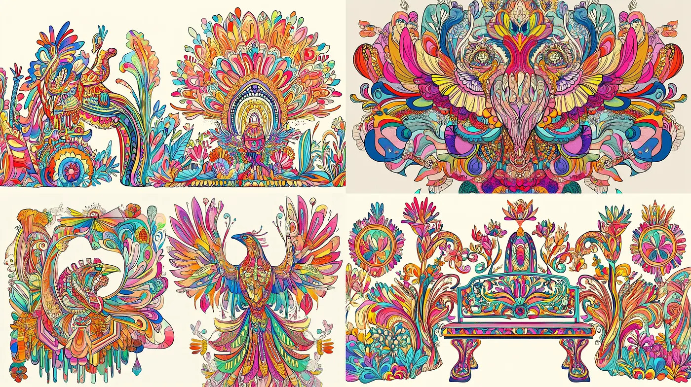 Psychedelic Ornamental Tapestry - Midjourney sref style