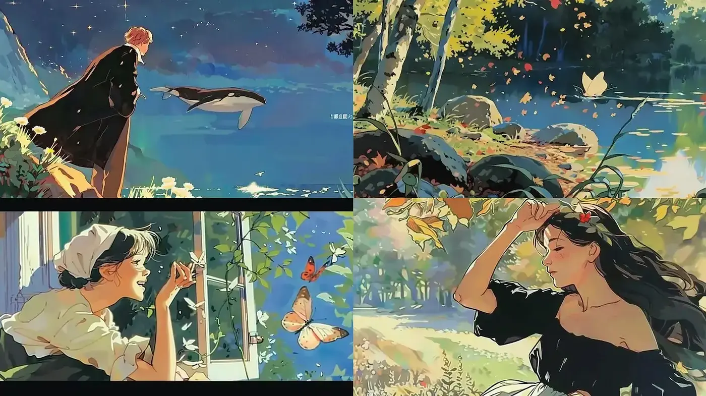Whimsical and Vibrant Illustrations with Deep Narrative Elements - Midjourney sref style