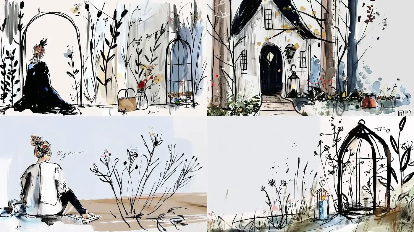 Whimsical Illustrative Style with Soft Textures and Nature Themes - Midjourney sref style