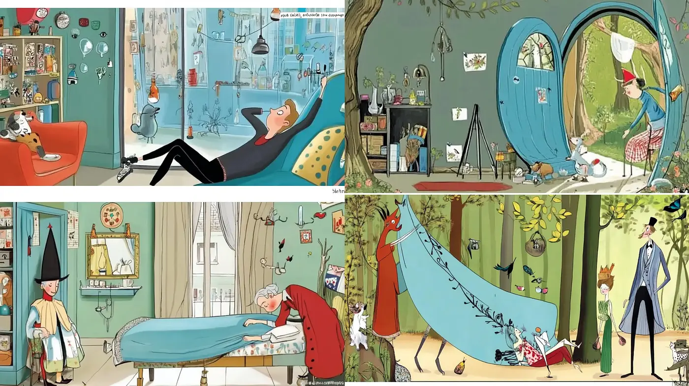 Whimsical Serenity in Storybook Illustration - Midjourney sref style