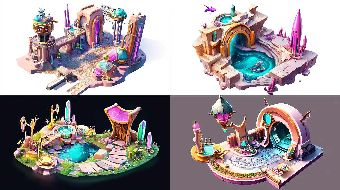 Enchanted Whimsical Worlds in Pastel Hues - Midjourney sref style