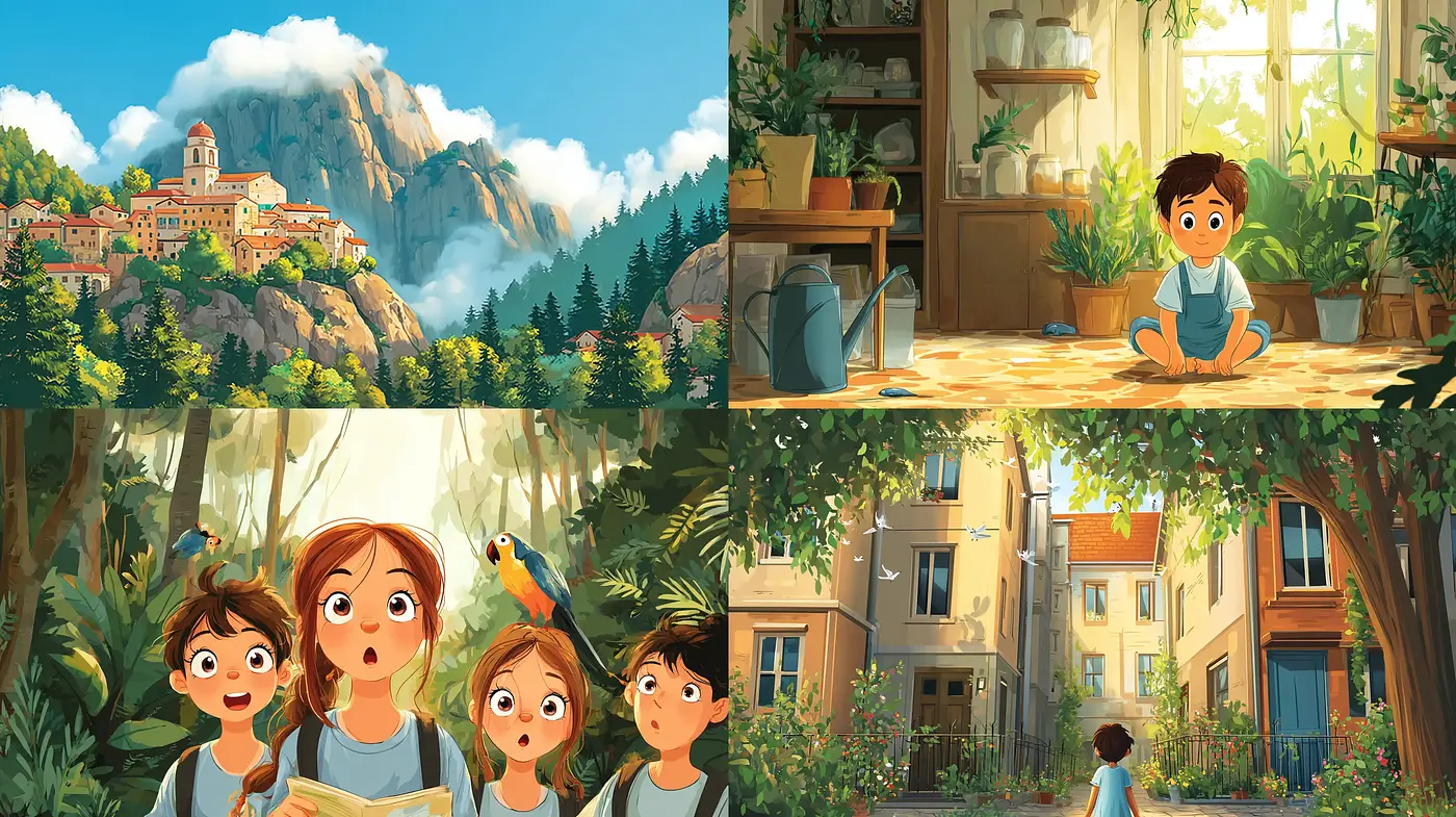 Charming and Cozy Illustrations with Warm Earthy Tones and Whimsical Elements - Midjourney sref style