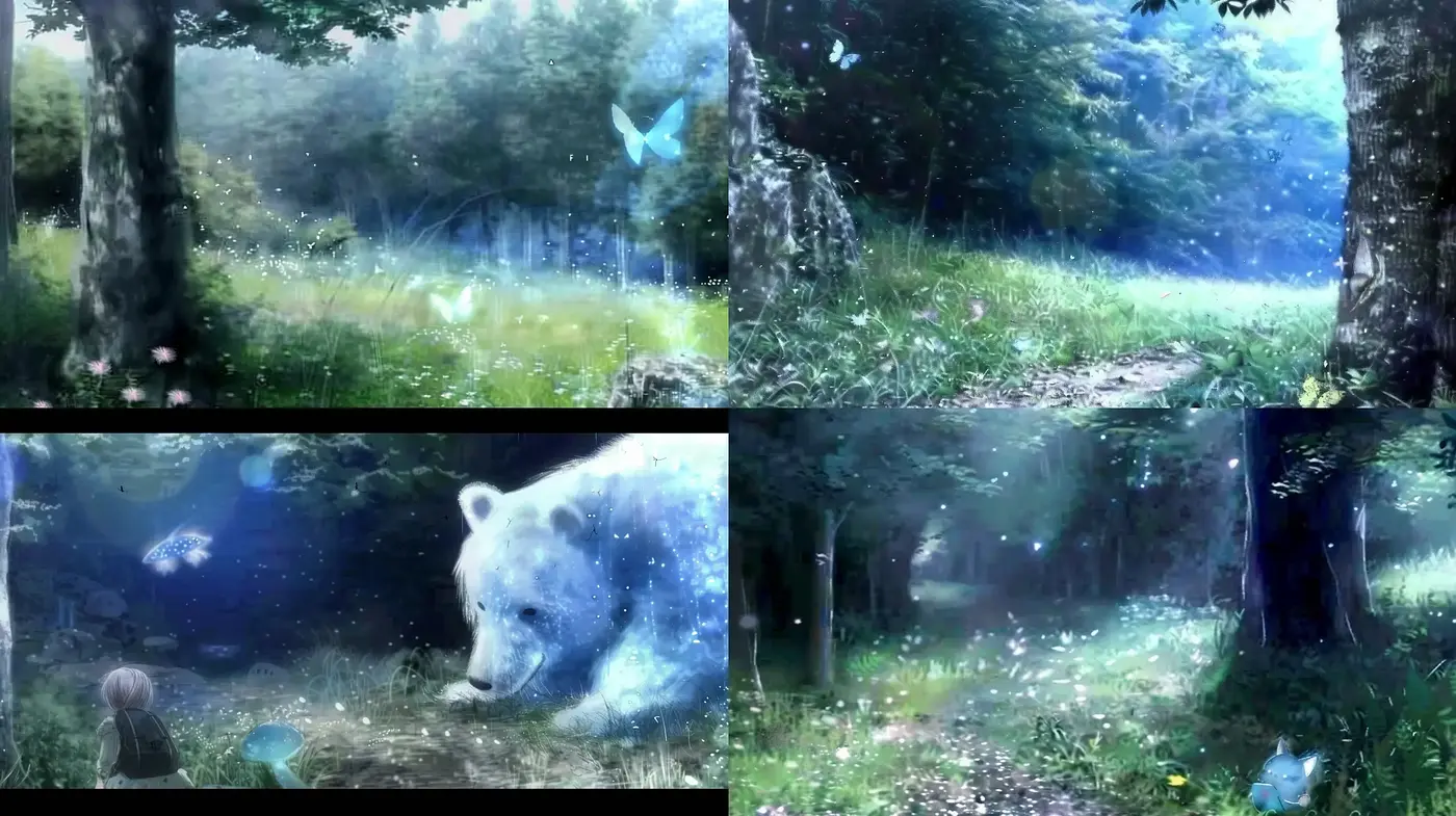 Enchanted Forest Dreamscape in Ethereal Blue Hues - Midjourney sref style