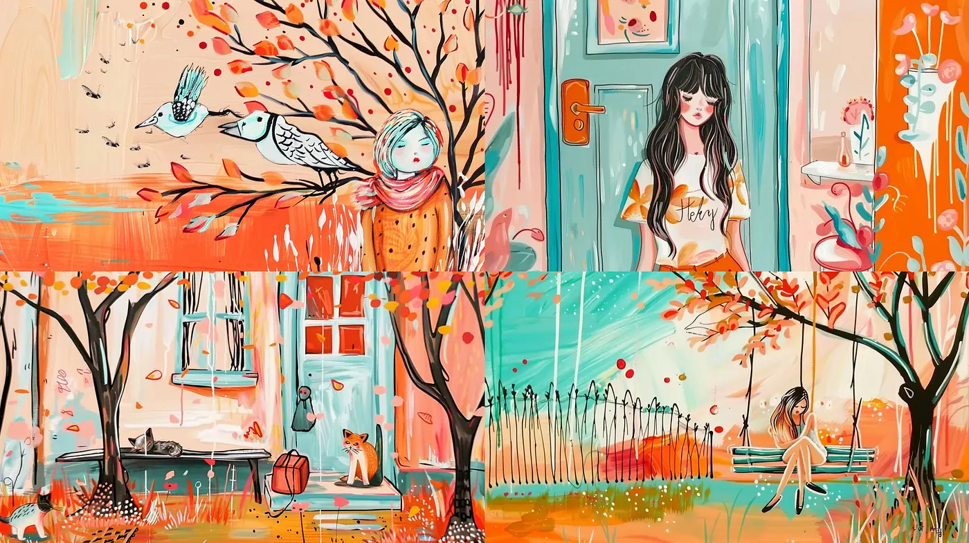Vibrant Whimsy: A Fusion of Vivid Colors and Expressive Brushwork - Midjourney sref style