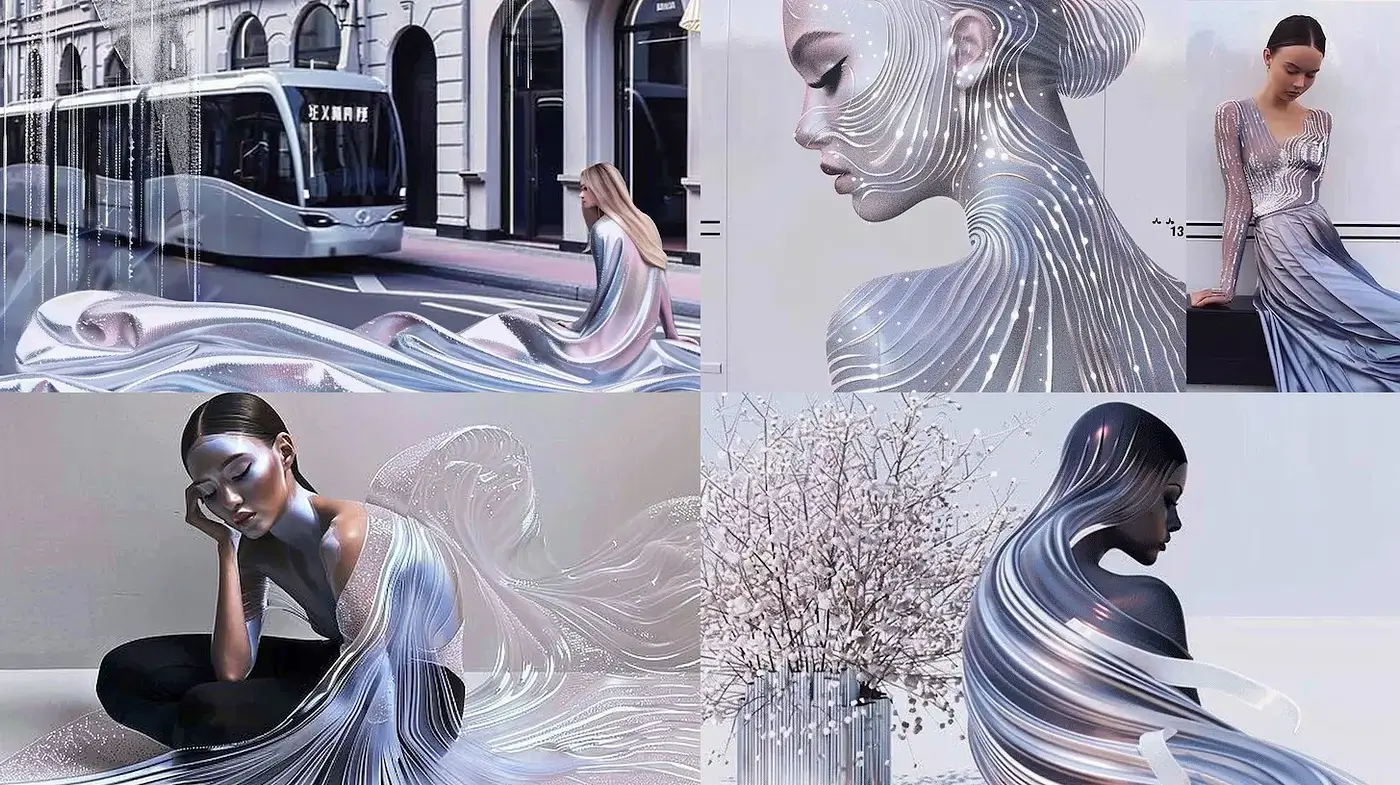 Futuristic Elegance with Ethereal Flow - Midjourney sref style
