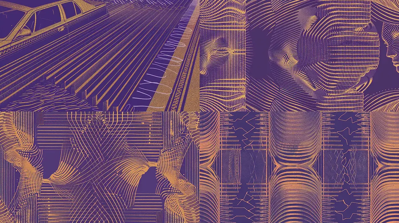 Contemporary Textural Exploration with a Retro Vibe - Midjourney sref style