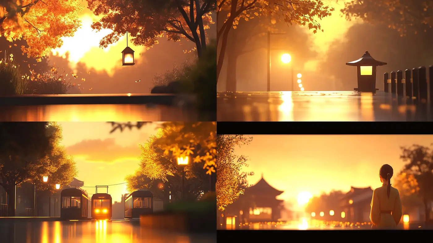 Amber Twilight Serenity: A Homage to Luminous Tranquility - Midjourney sref style