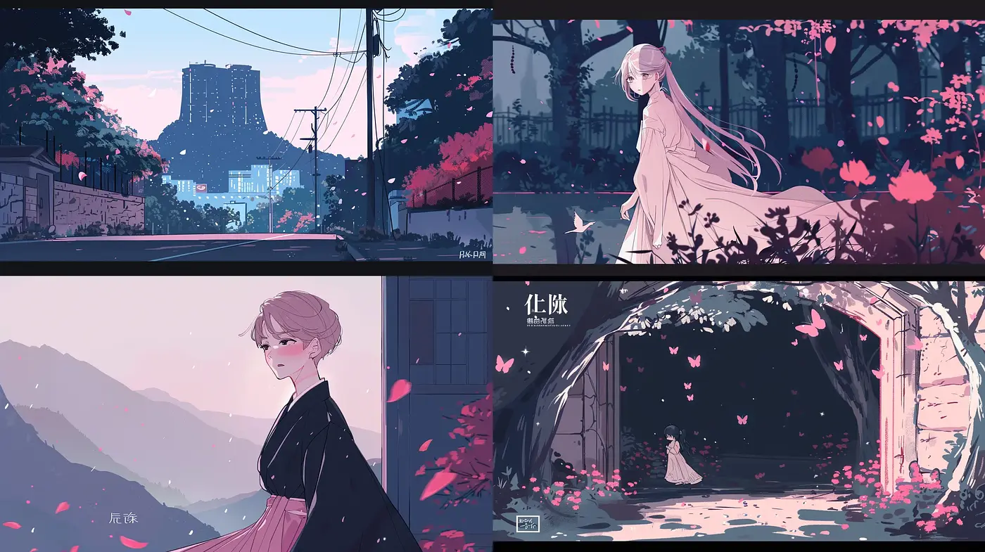 Ethereal Twilight Hues in Contemporary Digital Illustration - Midjourney sref style
