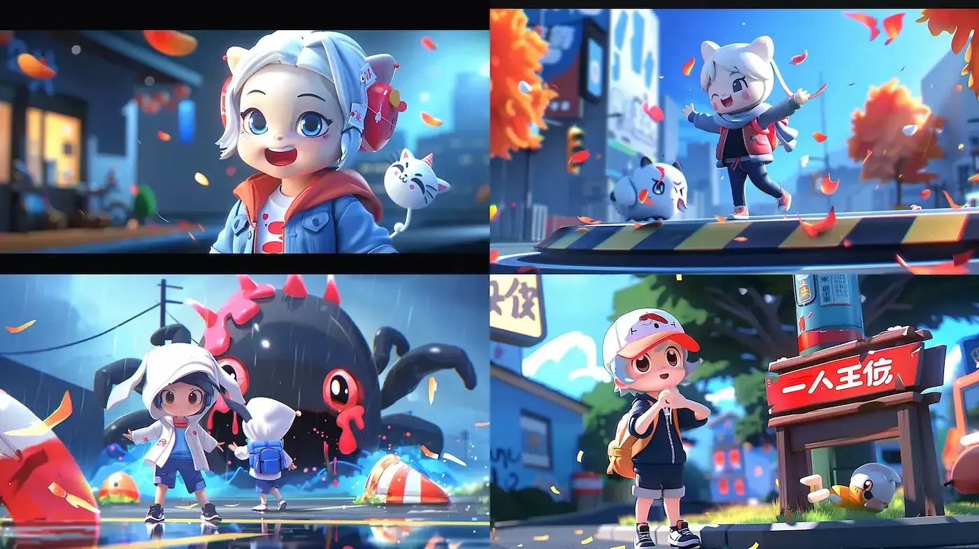 Dynamic and Playful Animation Style with a Vibrant Atmosphere - Midjourney sref style