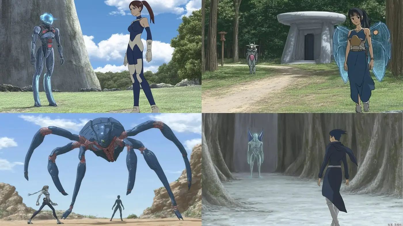 Futuristic Fantasia with Earth Tones Harmonizing Man and Machine - Midjourney sref style