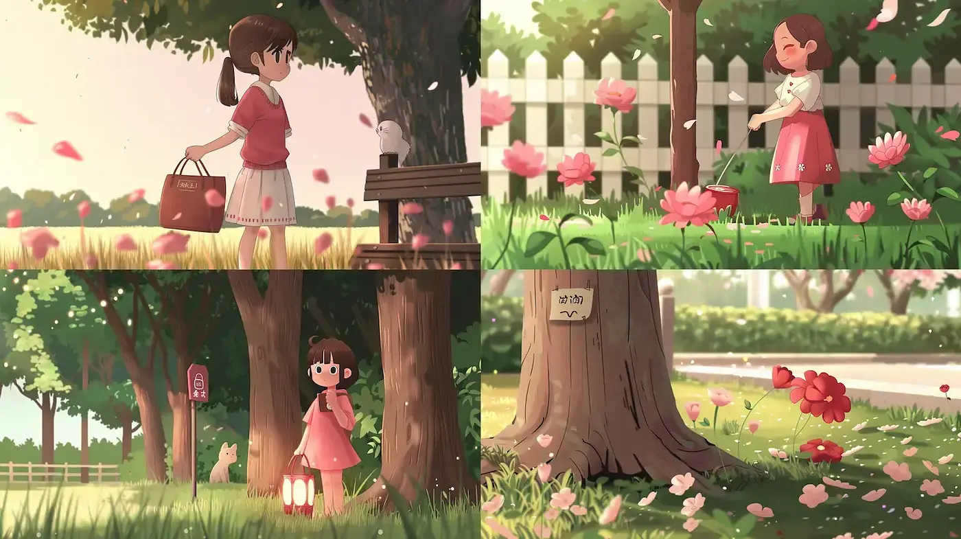 Serene Pastoral Reverie: A Fusion of Anime and Impressionist Aesthetics - Midjourney sref style