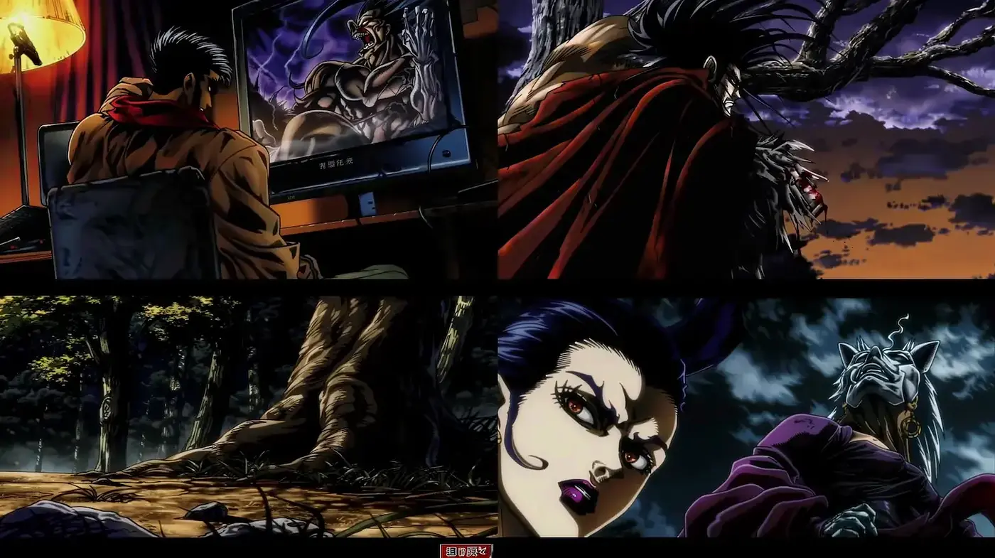 Dynamic Gothic Anime Fusion Art Style - Midjourney sref style