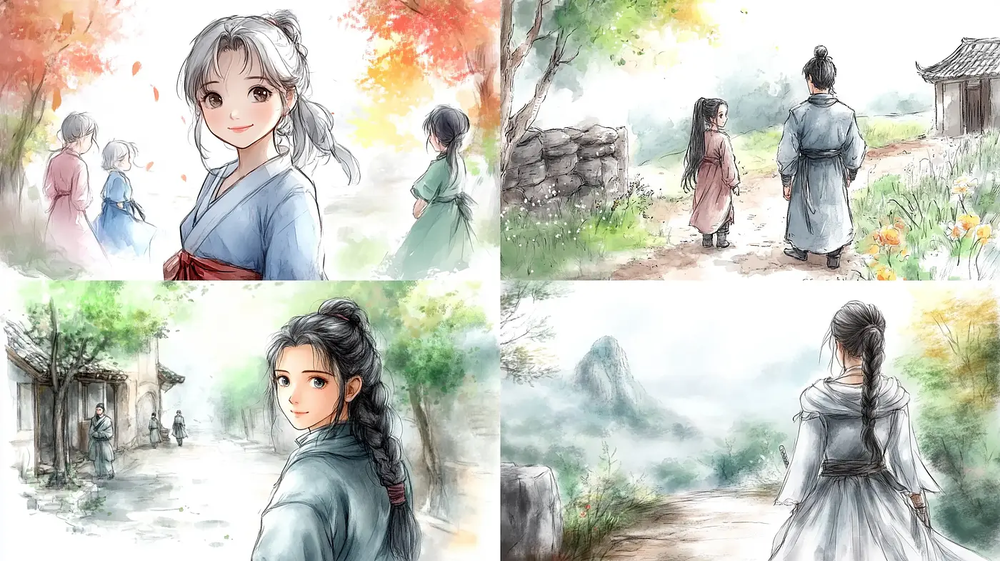 Ethereal Watercolor Visions of Pastoral Serenity - Midjourney sref style