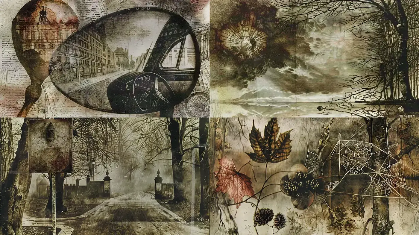 Eerie and Atmospheric Surrealism with a Touch of Vintage Elegance - Midjourney sref style