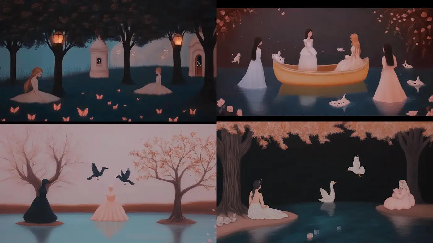 Serene Twilight Reverie: A Harmonious Blend of Dusk and Delicate Tones - Midjourney sref style