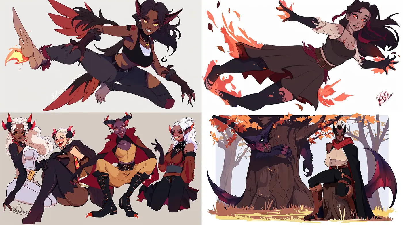 Fiery Ambience of Stylized Autumnal Anime - Midjourney sref style