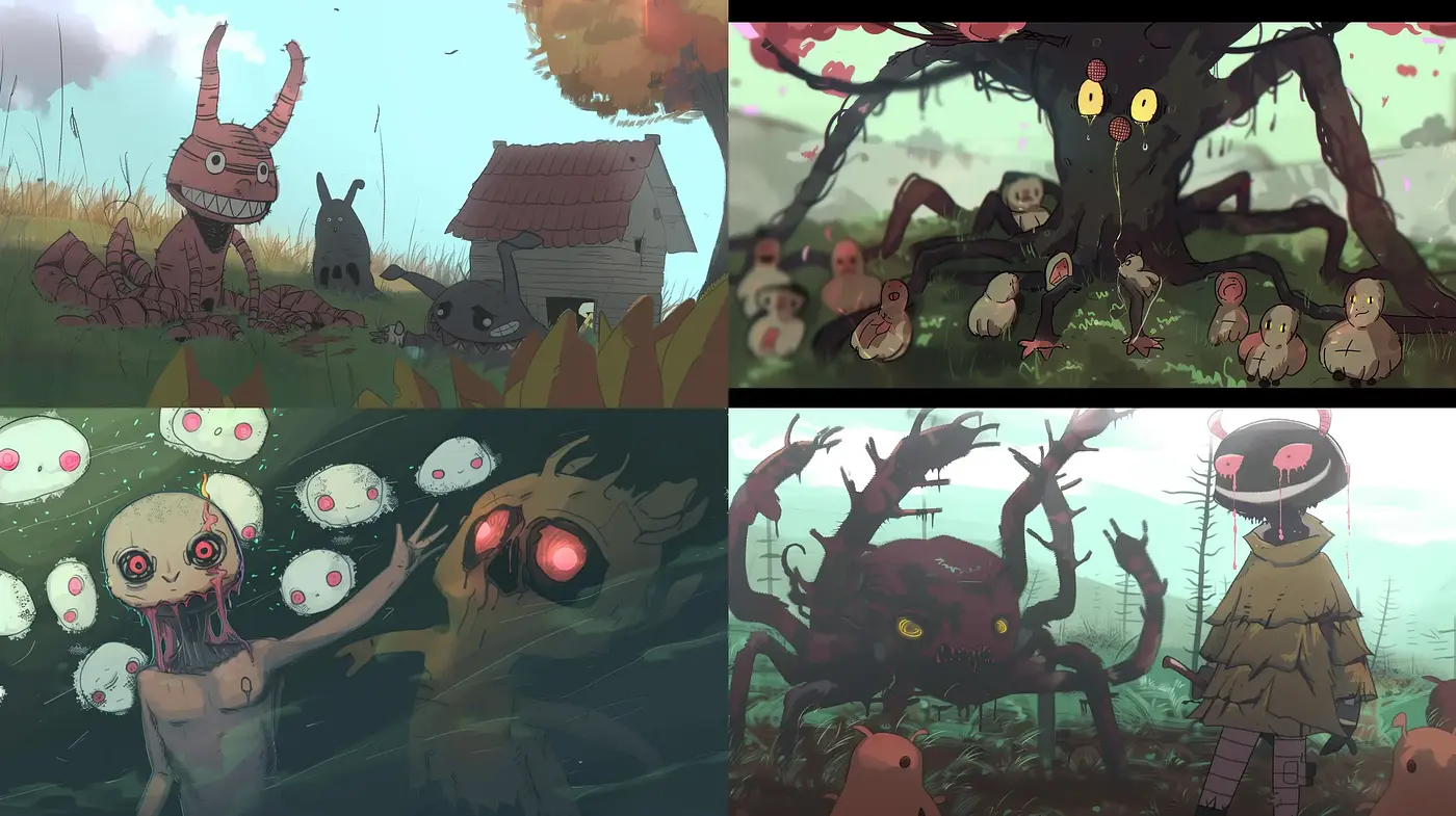 Ethereal Whimsy in a Surreal, Nature-infused Dreamscape - Midjourney sref style