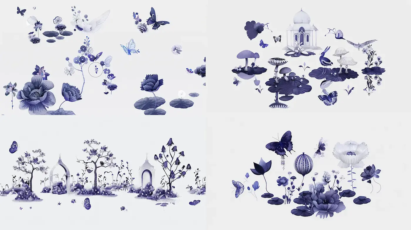Serene Botanical Illustrations with Ethereal Quality - Midjourney sref style