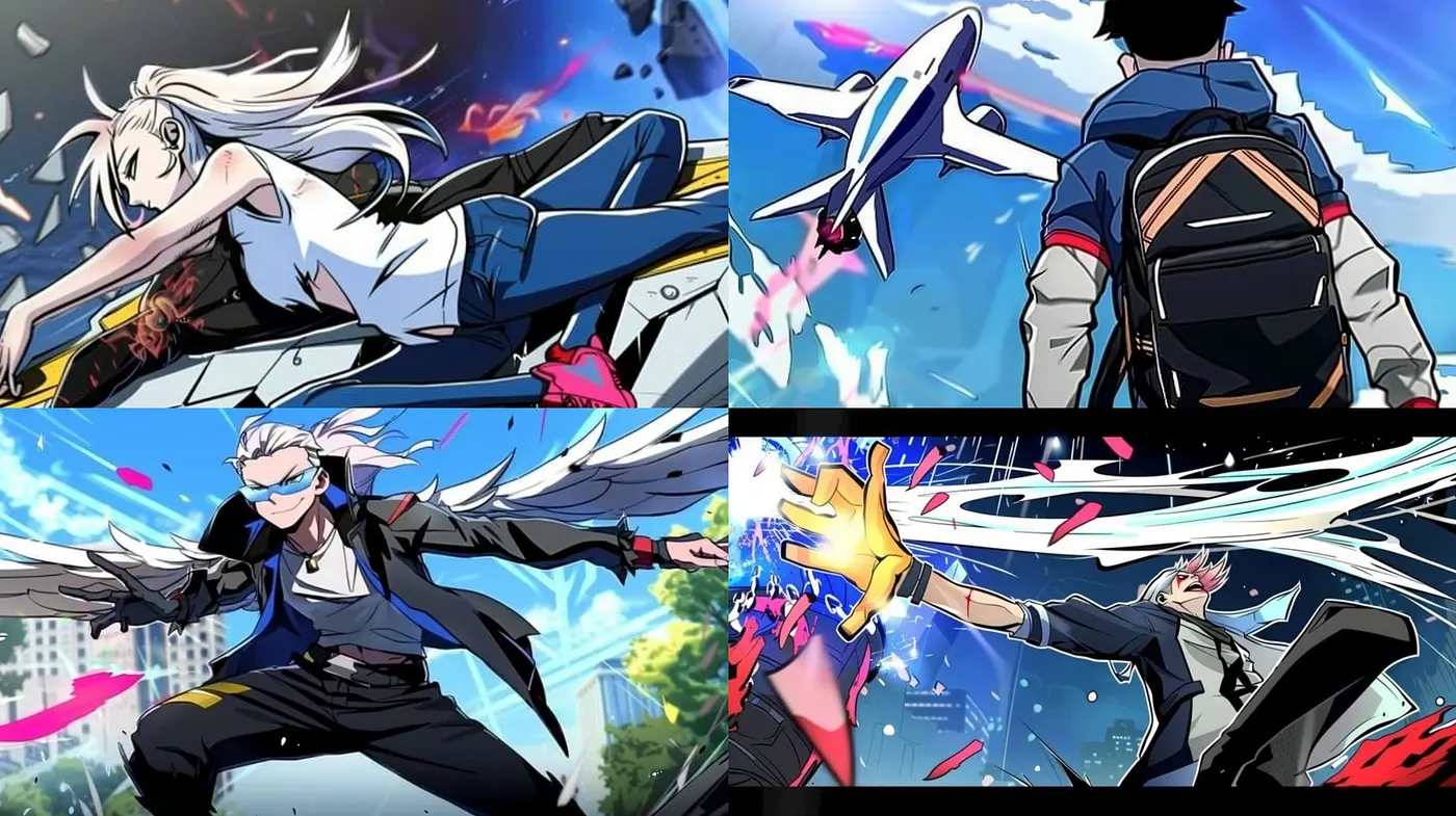 Dynamic Anime-Inspired Digital Illustration Style with Vivid Color Splashes - Midjourney sref style
