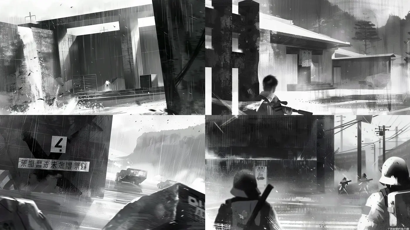 Monochromatic Ethereal Visions in Strokes and Shadows - Midjourney sref style