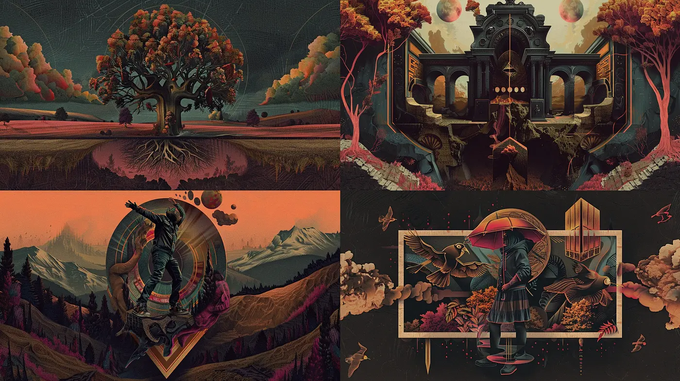 Ethereal Twilight: A Tapestry of Dreams in Saturated Hues - Midjourney sref style