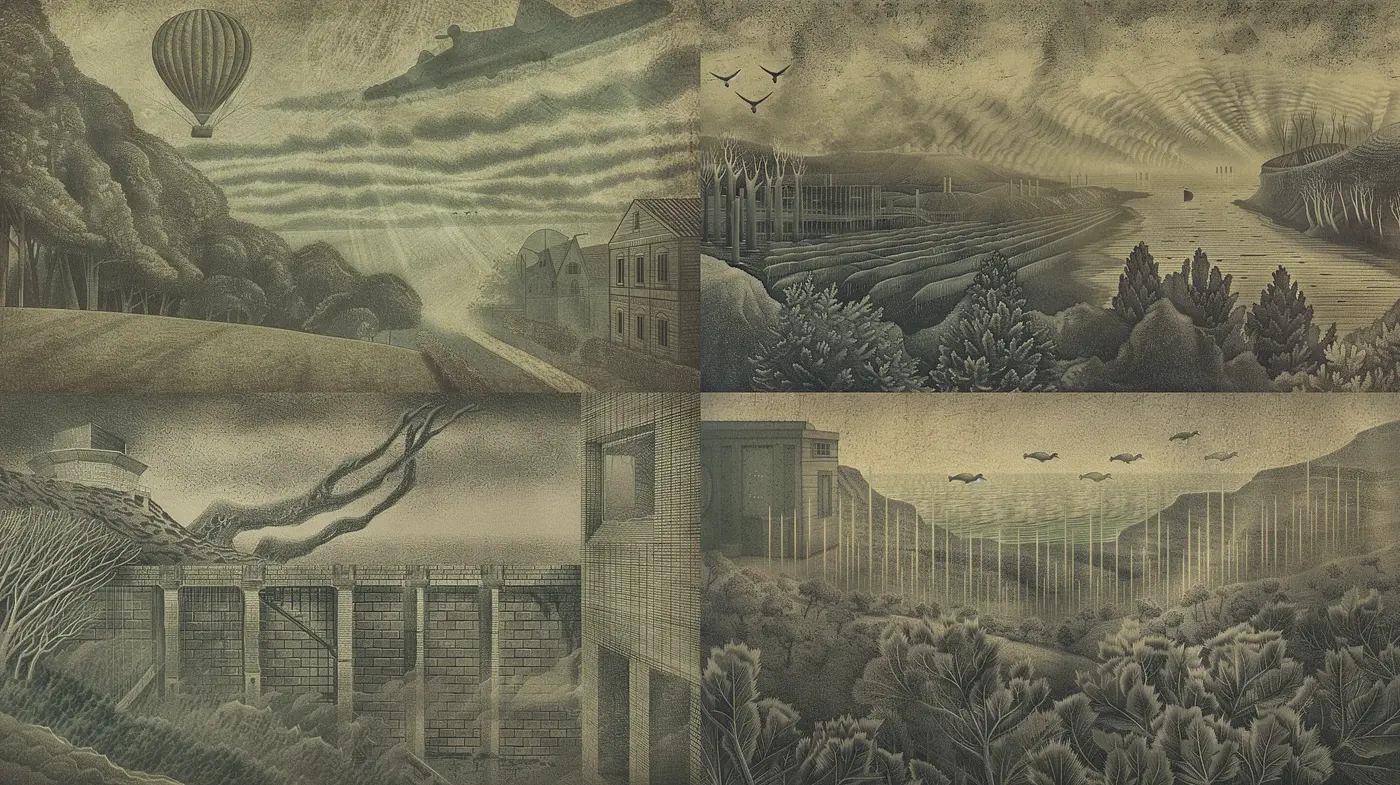 Ethereal Dreamscape Renderings with a Surrealist Influence - Midjourney sref style
