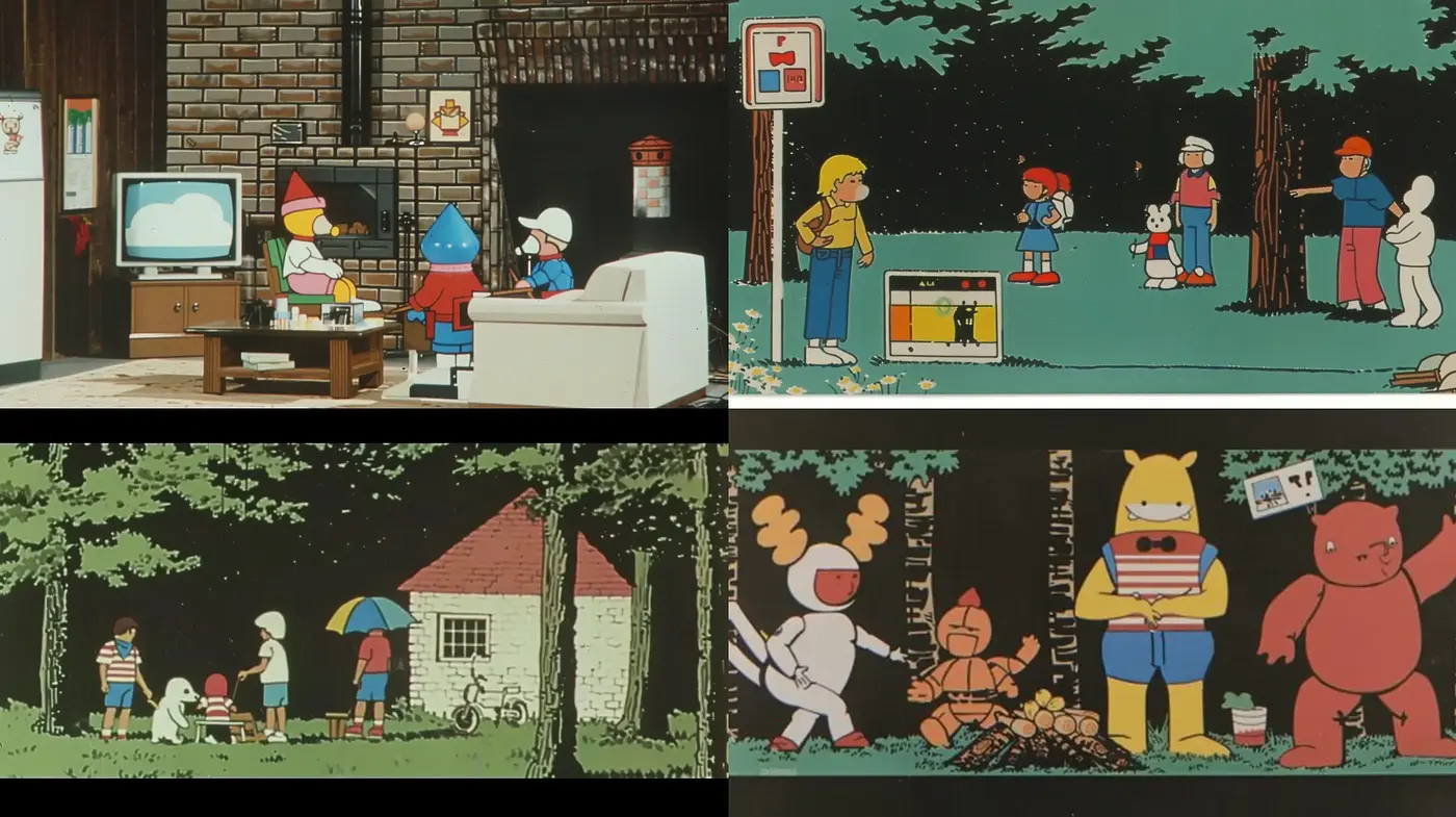 Retro Comic Strip Aesthetic with Consistent Line Work and Earthy Tones - Midjourney sref style