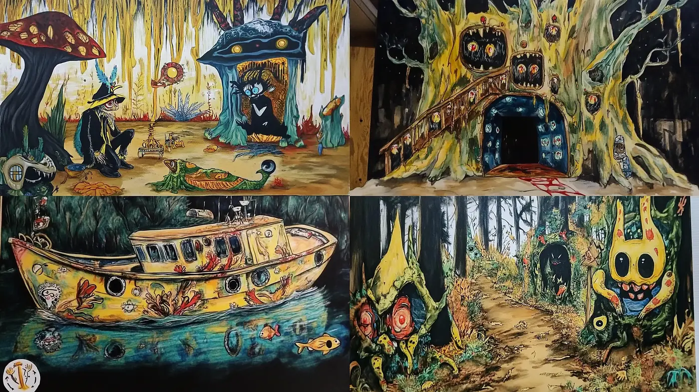 Enchanted Forest Whimsy: A Fusion of Nature and Fantasy in Vivid Brushstrokes - Midjourney sref style