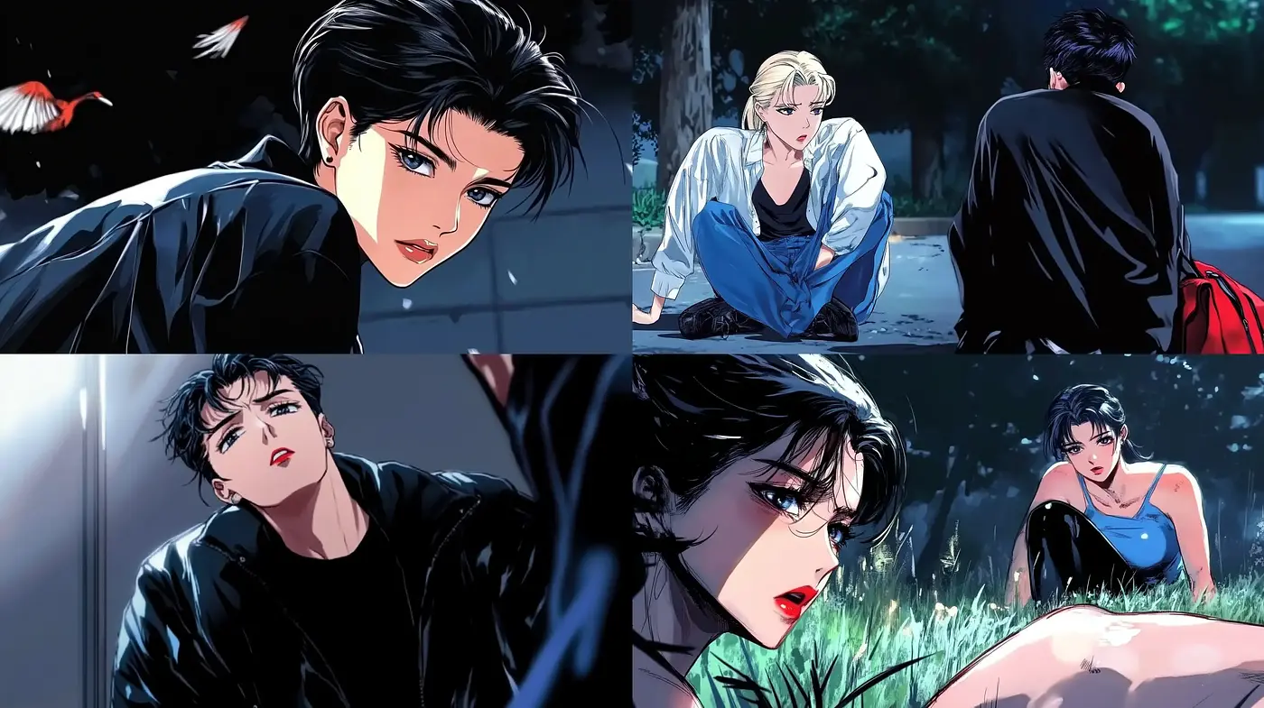 Nocturnal Elegance in Anime-Inspired Digital Brushstrokes - Midjourney sref style