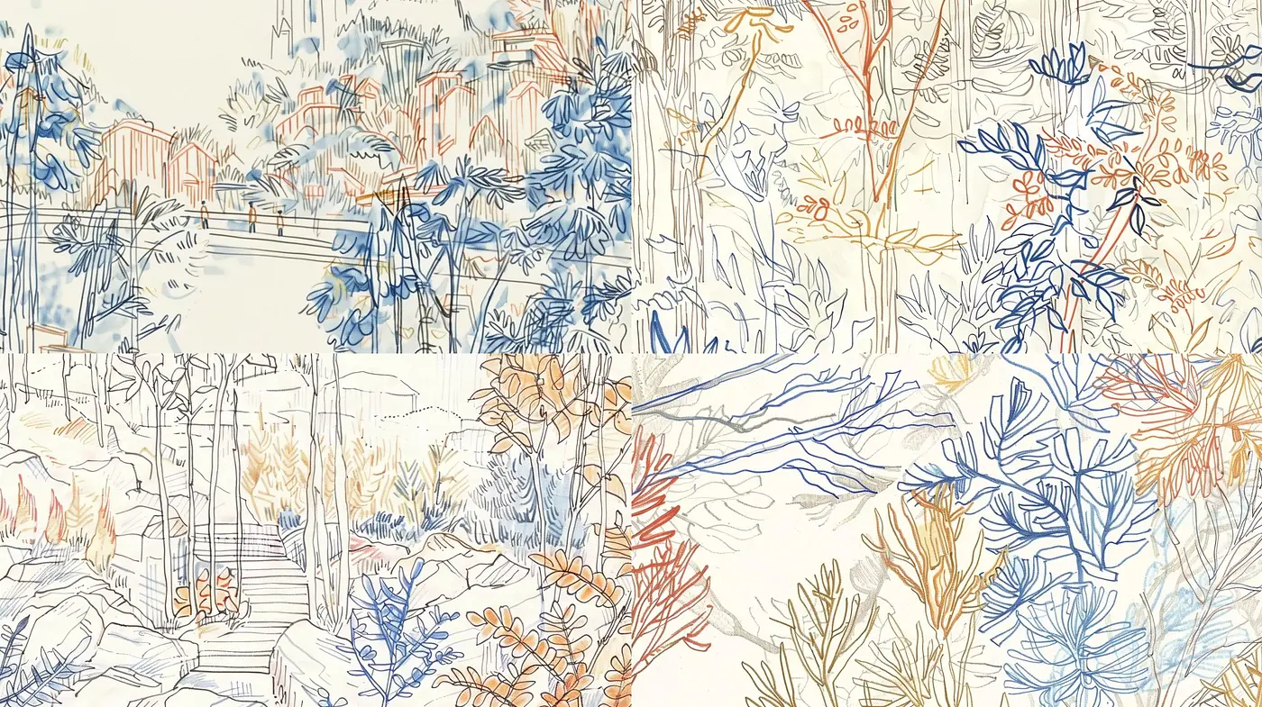 Whimsical Sketchbook Exploration in Ethereal Pastel Hues - Midjourney sref style