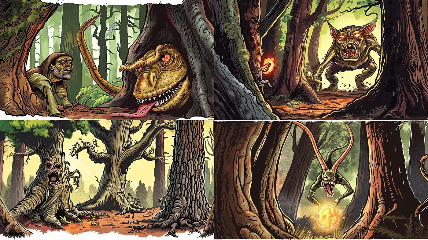 Enchanted Wilderness: A Vivid Journey Through Stylized Forest Realms - Midjourney sref style