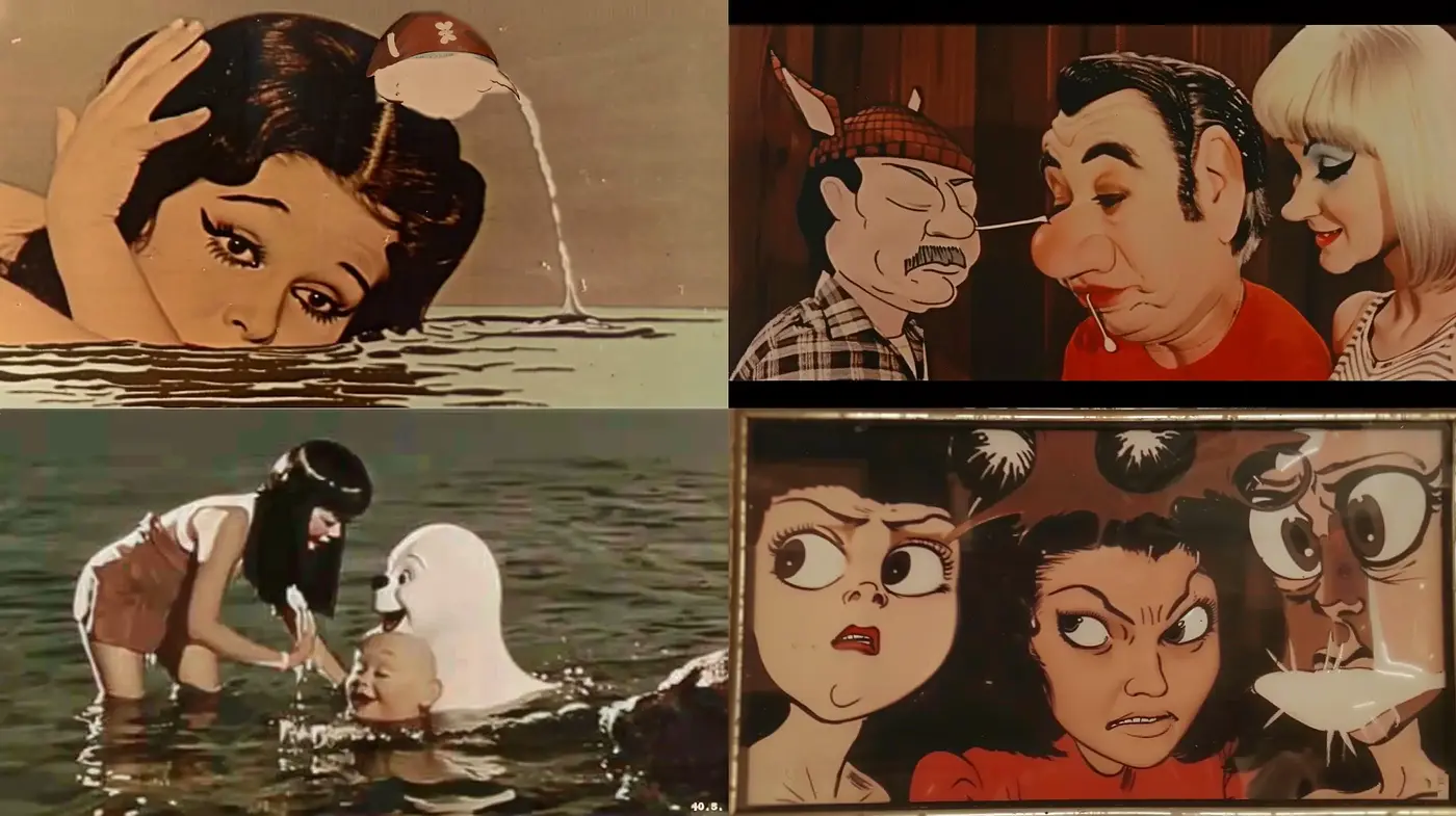 Retro Cinematic Fusion with Comic Overtones - Midjourney sref style