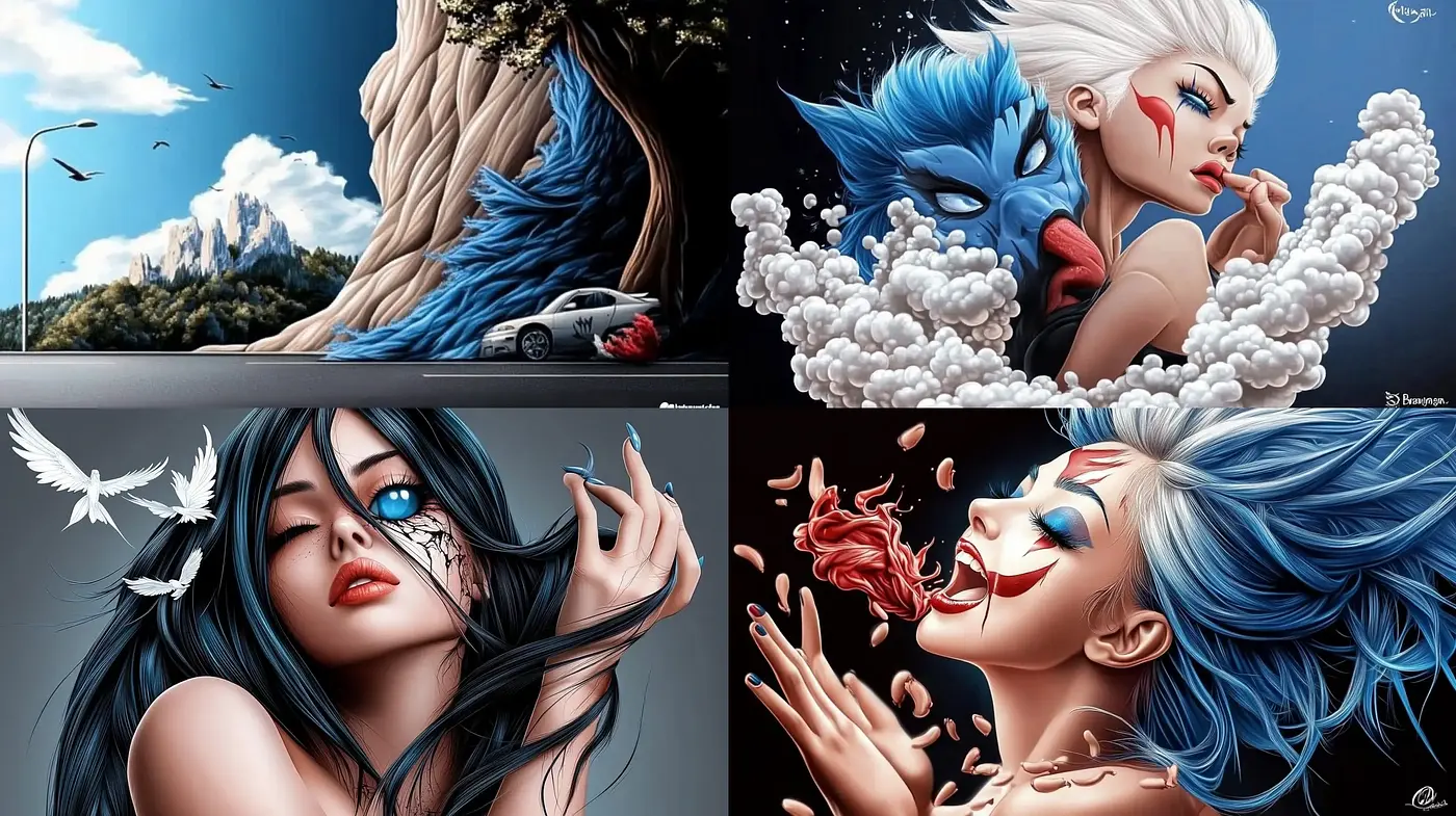 Ethereal Blue Dreamscape: A Fusion of High Fantasy and Surreal Artistry - Midjourney sref style