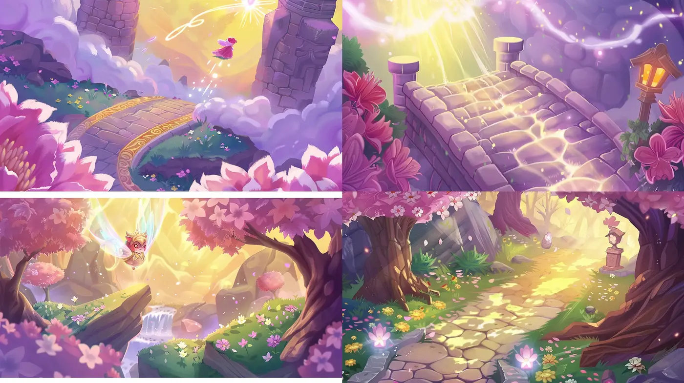 Enchanted Twilight Gardens: A Magical Digital Art Series - Midjourney sref style