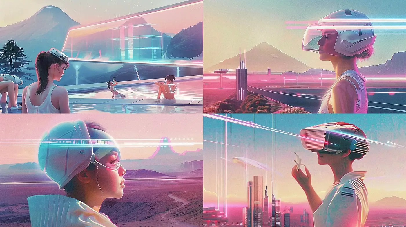 Futuristic Synthwave Dreamscape - Midjourney sref style
