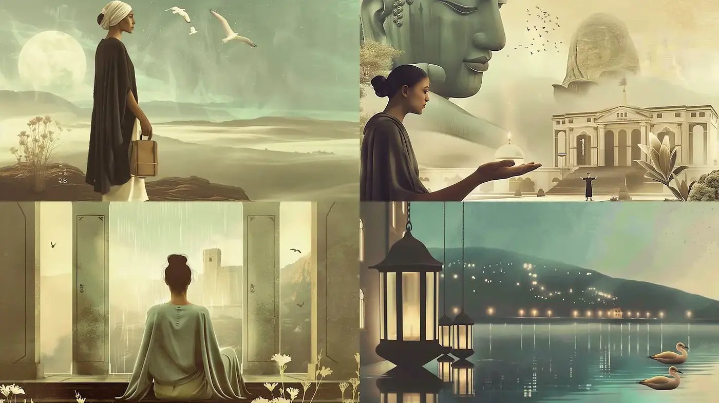 Serene Visual Narratives with a Dreamlike Vintage Aesthetic - Midjourney sref style